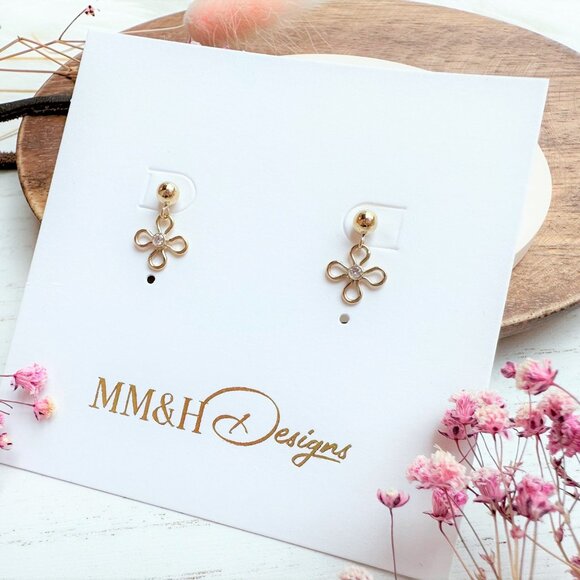 New Small Flower Stud Earrings | Handmade in British Columbia - Picture 6 of 6